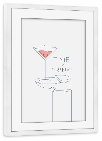 Poster mit Rahmen weiß "Manhattan-Cocktailglas" artboxONE - Essen & Trinken,Essen & Trinken / Alkohol