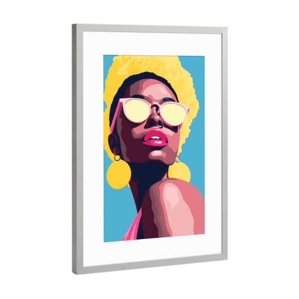 Poster mit Rahmen Silber "Woman bower pop-art" artboxONE - Abstrakt,Menschen,Fashion