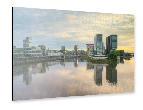 Alu-Dibond "Medienhafen Düsseldorf am Abend" 30x20 cm artboxONE