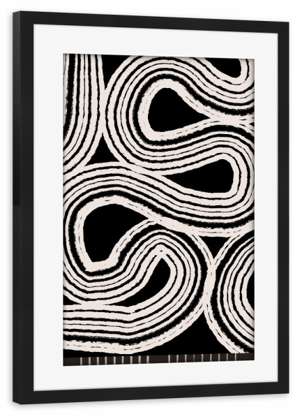 Poster mit Rahmen schwarz "Abstrakte BW-Malerei" artboxONE - Abstrakt,Schwarzweiß