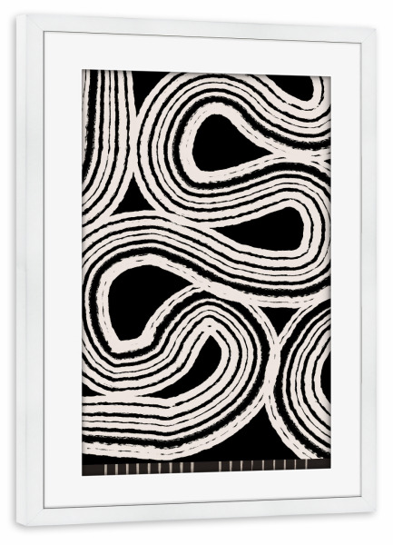 Poster mit Rahmen weiß "Abstrakte BW-Malerei" artboxONE - Abstrakt,Schwarzweiß