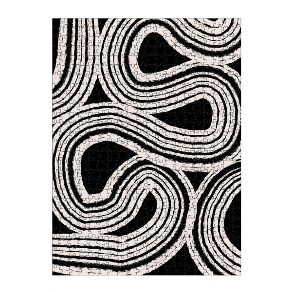 artboxONE Puzzle "Abstrakte BW-Malerei" artboxONE - Abstrakt,Schwarzweiß