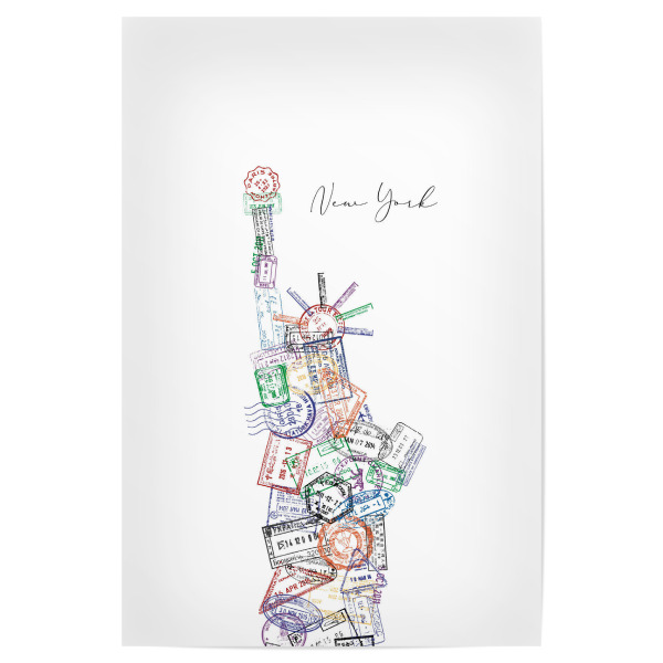 Poster "Passstempel Freiheitsstatue" artboxONE - Reise,Reise / Länder