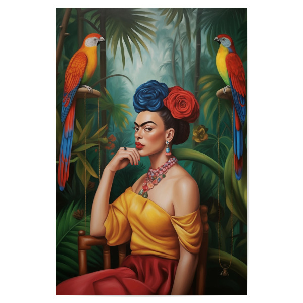Poster "Frida Tropical" artboxONE - Floral,Tiere,Menschen