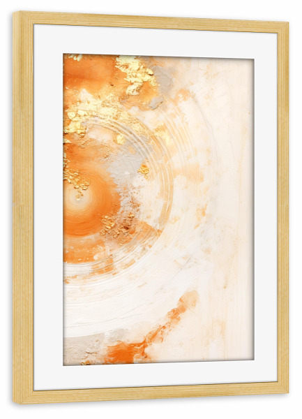 Poster mit Rahmen kiefer "ABSTRAKTE KUNST Sonneneruptionen" artboxONE - Abstrakt,Geometrie