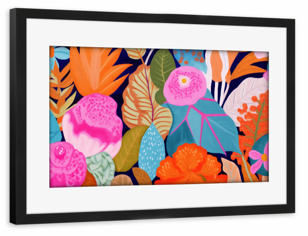 Poster mit Rahmen schwarz "Große Blüten" artboxONE - Natur,Floral,Liebe