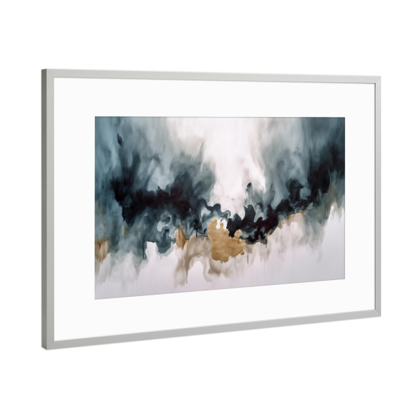 Poster mit Rahmen Silber "Abstraktes rauschen" artboxONE - Abstrakt,Marmor