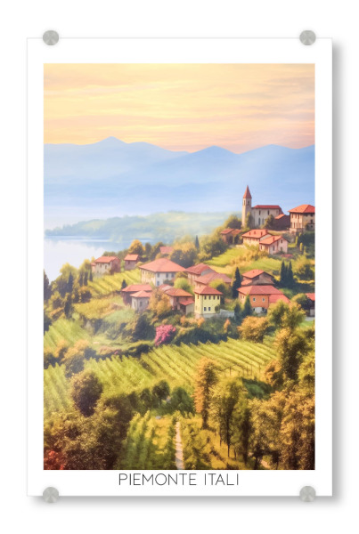 Acrylglasbild "Piemont Itali Mediterran" artboxONE - Natur,Abstrakt,Reise / Länder