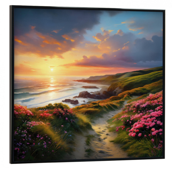 Poster mit schwarzem Rahmen 30x30 cm "Frühling in Cornwall" artboxONE - Natur,Reise / Strand und Meer,Reise / Länder