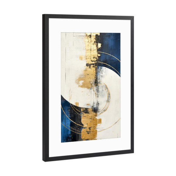 Poster mit Rahmen Schwarz (Metallic) "ABSTRAKTE KUNST Pralle Sonne" artboxONE - Abstrakt,Geometrie