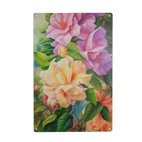 Holzbild "Romantische Blumenmalerei" artboxONE - Natur,Floral,Liebe
