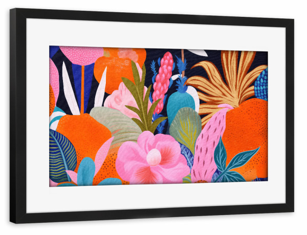 Poster mit Rahmen schwarz "Blumen-Freude" artboxONE - Natur,Floral,Fashion