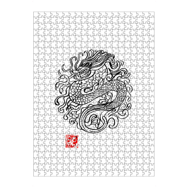 artboxONE Puzzle "Drachenrunde" artboxONE - Reise / Asien - Drache,Rund,Kreis,Sumie,Japan - Bild drache