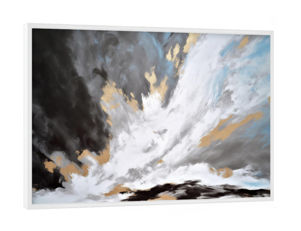 Poster mit weißem Rahmen "Abstrakte Strömung" artboxONE - Abstrakt,Geometrie,Marmor