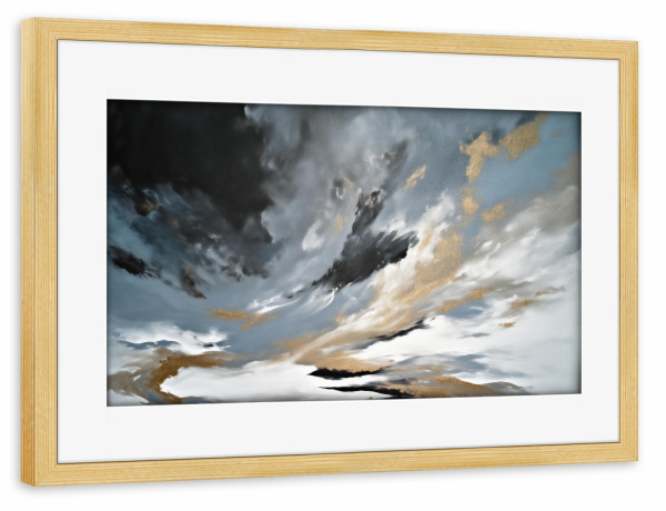 Poster mit Rahmen kiefer "Abstraktes Welleneffekt" artboxONE - Natur,Abstrakt,Marmor