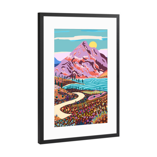 Poster mit Rahmen Schwarz (Metallic) "Alice im Wundertal" artboxONE - Natur