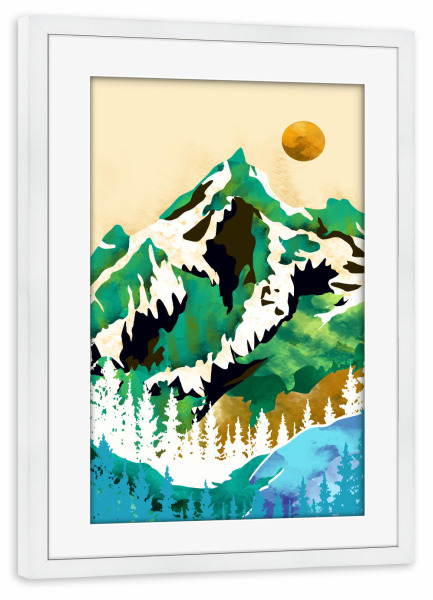 Poster mit Rahmen weiß "Gras ist grüner" artboxONE - Natur