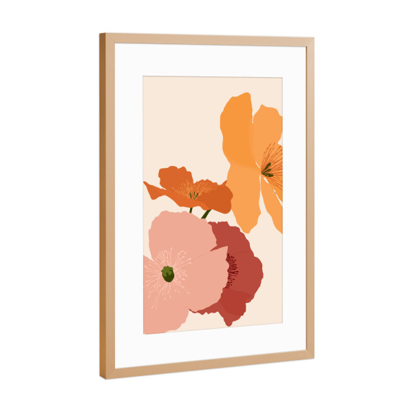 Poster mit Rahmen Kupfer "Herbstliche Wildblumen" artboxONE - Floral