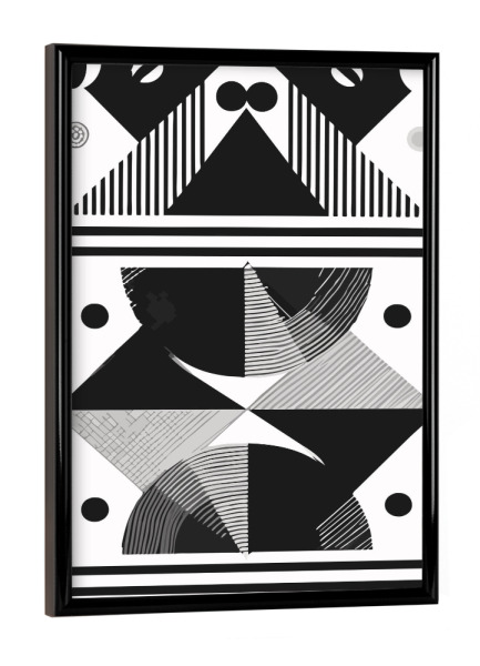 Poster mit schwarzem Rahmen "Abstract geometric triangles" artboxONE - Abstrakt,Schwarzweiß,Geometrie