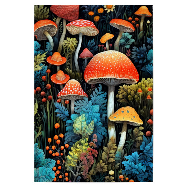 Poster 30x20 cm "Pilze D" artboxONE - Natur,Floral - Pilze,Flora,Baum,Wald,Blätter,Natur,Botanisch