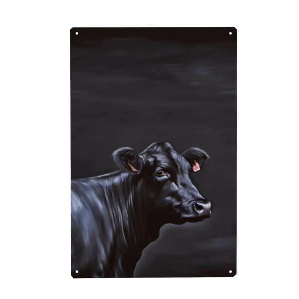 Holzbild "Schwarzes Rind" artboxONE - Tiere,Abstrakt