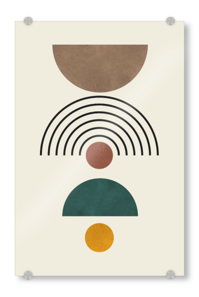 Acrylglasbild "Aquarelllinien und Kreise C" artboxONE - Abstrakt,Geometrie