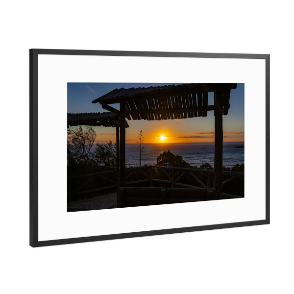 Poster mit Rahmen Schwarz (Metallic) "Abend am Atlantik" artboxONE - Natur,Reise,Reise / Strand und Meer