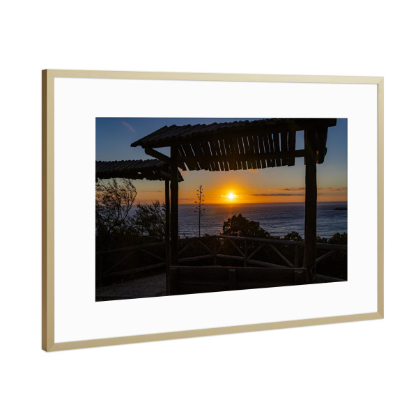 Poster mit Rahmen Gold "Abend am Atlantik" artboxONE - Natur,Reise,Reise / Strand und Meer