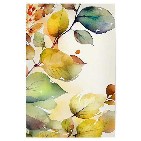 Poster "Aquarellblätter D" artboxONE - Natur,Floral - Aquarell,Blatt,Blätter,Natur,Botanisch,Blumen