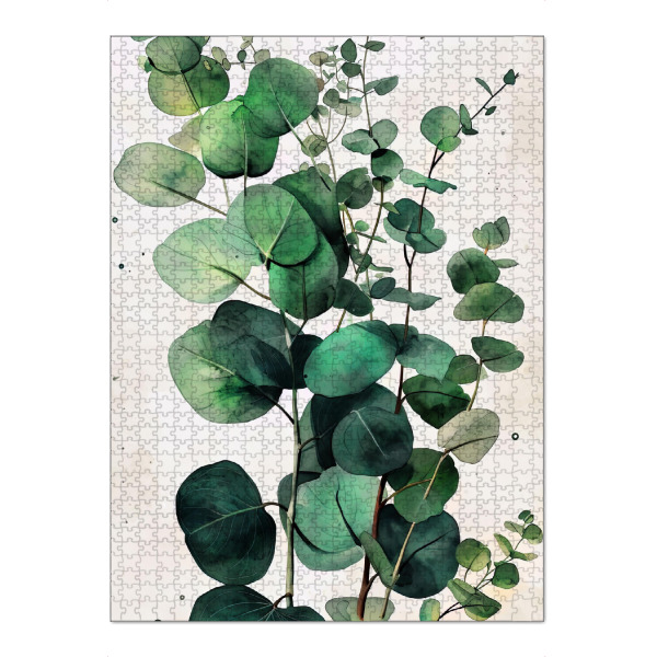 Puzzle Ravensburger "Aquarellblätter F" artboxONE - Natur,Floral - Aquarell,Blatt,Blätter,Natur,Botanisch,Blumen - Bild aquarell