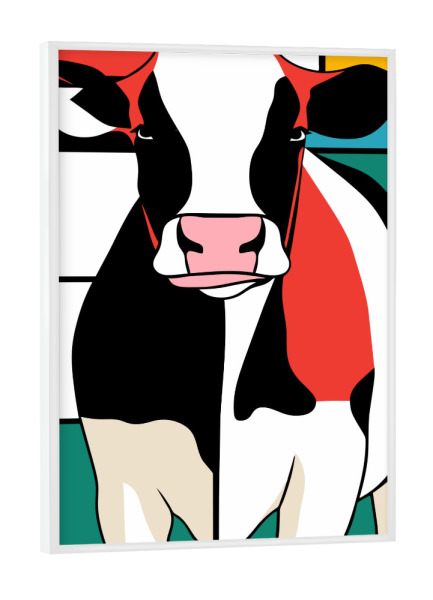Poster mit weißem Rahmen "Geometric cow" artboxONE - Tiere,Abstrakt
