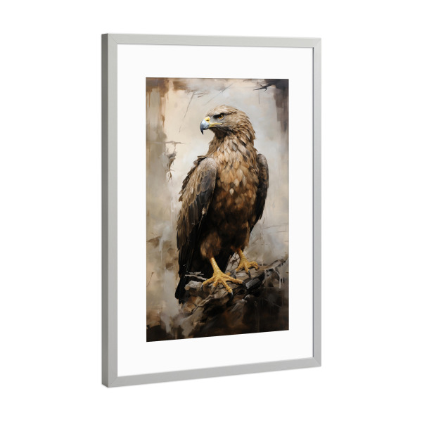 Poster mit Rahmen Silber "Eagle Abstract 3 (matart)" artboxONE - Tiere - Adler,Vogel,Vögel,Tier,Tiere,Wild,Abstrakt