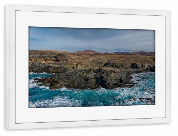 Poster mit Rahmen weiß "Fuerteventura --Pena Horadada" artboxONE - Natur,Reise,Reise / Strand und Meer,Reise / Länder