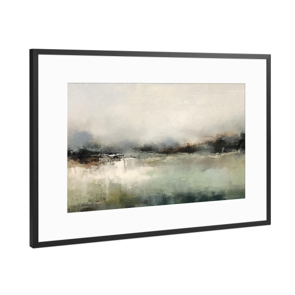Poster mit Rahmen Schwarz (Metallic) "Gedämpfte abstrakte Landschaft L" artboxONE - Natur,Abstrakt - Landschaft,Neutral,Abstrakt,Natur,Bäume