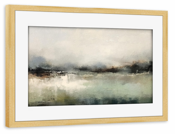 Poster mit Rahmen kiefer "Gedämpfte abstrakte Landschaft L" artboxONE - Natur,Abstrakt - Landschaft,Neutral,Abstrakt,Natur,Bäume