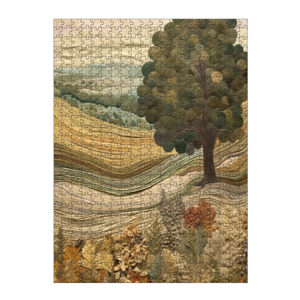 Puzzle Ravensburger "Toskanischer Wandteppich G" artboxONE - Natur,Abstrakt - Landschaft,Natur,Bäume,Hügel,Toskana,Wandteppich - Bild landschaft
