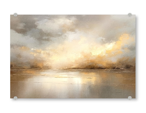 Acrylglasbild "Goldene Stunde K" artboxONE - Natur - Horizont,Gold,Himmel,Sonnenuntergang,Wolken