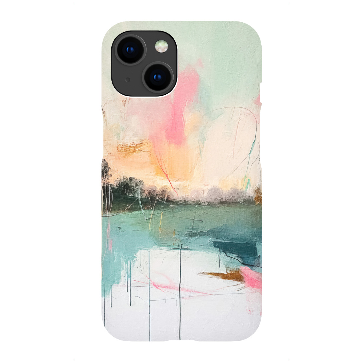 iPhone "Abstrakter Sonnenaufgang C" Premium-Case Handyhülle artboxONE