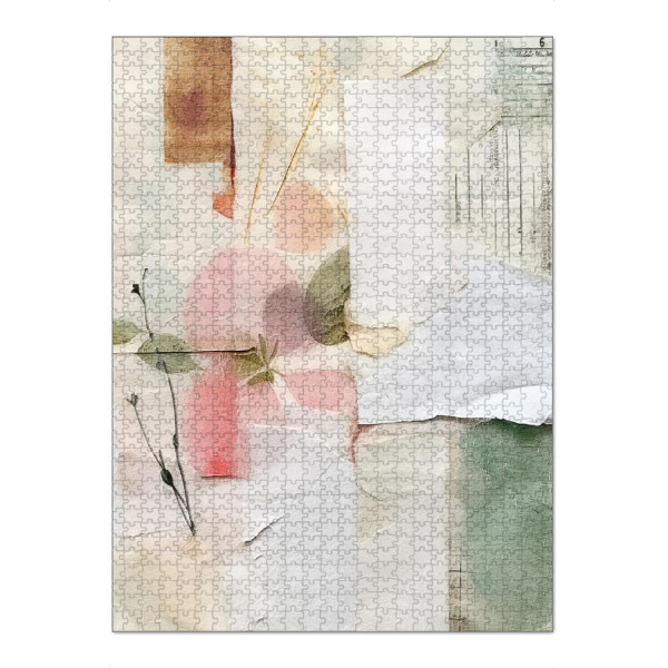 Puzzle Ravensburger "Pastell-Blütenblatt-Collage B" artboxONE - Floral,Abstrakt - Collage,Blumen,Blumen,Blütenblätter - Bild collage