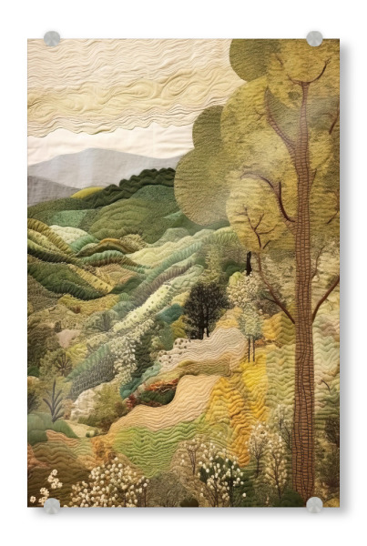 Acrylglasbild "Toskanischer Wandteppich I" artboxONE - Natur,Abstrakt - Landschaft,Natur,Hügel,Bäume,Toskana,Wandteppich