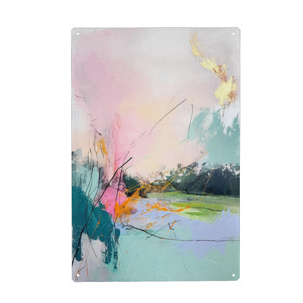 Holzbild "Abstrakter Sonnenaufgang E" artboxONE - Abstrakt - Abstrakt,Bunt,Dekorativ