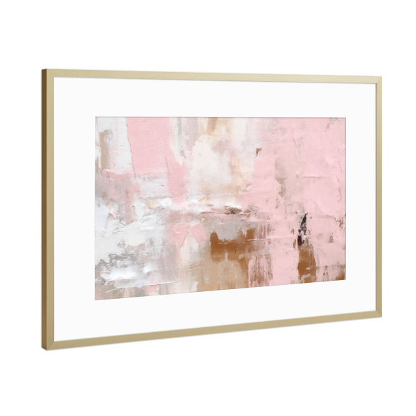 Poster mit Rahmen Gold "Rosa Grunge B" artboxONE - Abstrakt - Grunge,Rosa,Abstrakt,Dekorativ