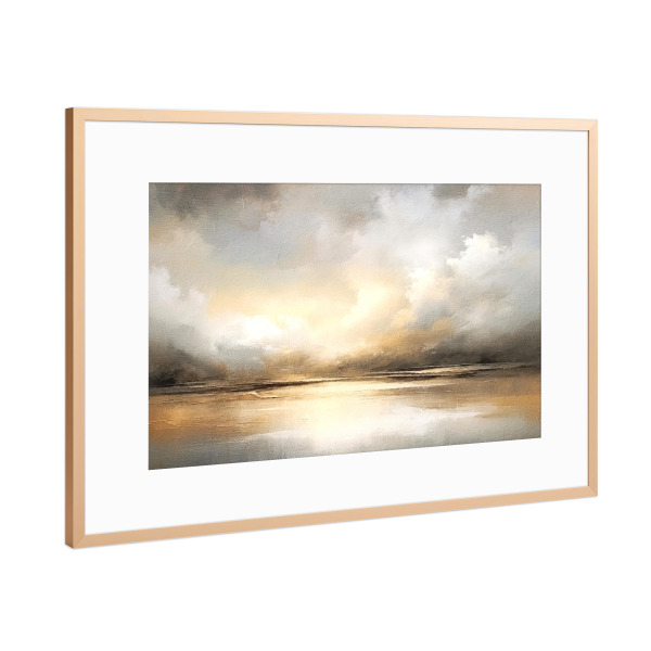Poster mit Rahmen Kupfer "Goldene Stunde D" artboxONE - Natur - Horizont,Himmel,Wolken,Gold,Sonnenuntergang