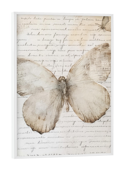 Poster mit weißem Rahmen "Vintage Schmetterling K" artboxONE - Tiere,Buchstaben - Antik,Brief,Notiz,Vintage,Insekten,Schmetterling