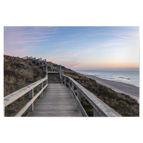 Poster 30x20 cm "Sylt Sonnenuntergang" artboxONE - Natur - Sylt,Reise,Landschaft,Natur,Meer,Strand,Holz,Rustikal,Sonnenuntergang