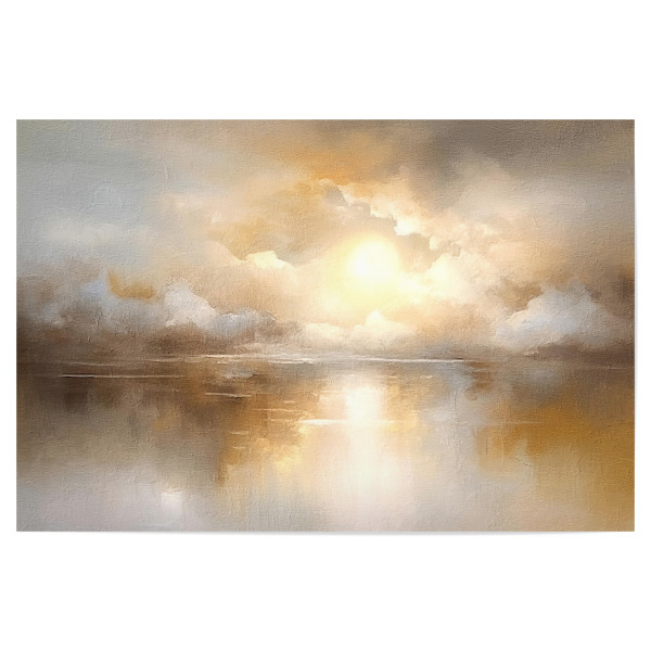 Poster 30x20 cm "Goldene Stunde A" artboxONE - Natur - Sonnenuntergang,Gold,Himmel,Wolken,Horizont
