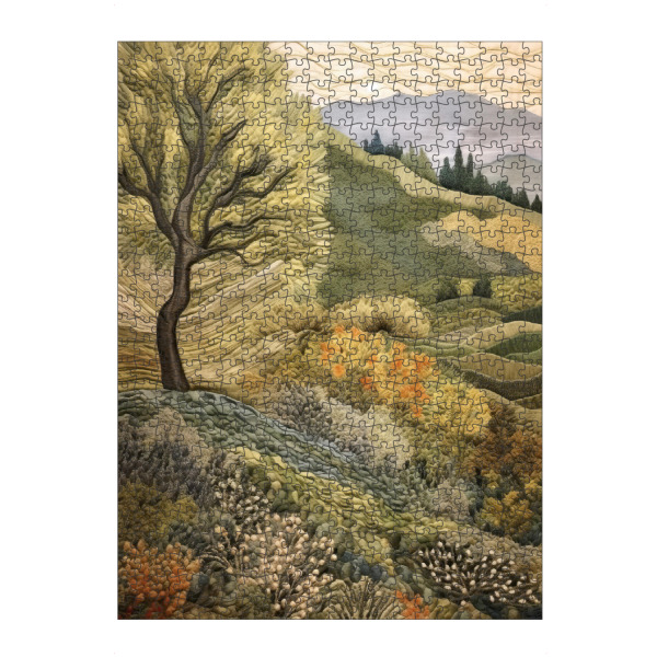 artboxONE Puzzle "Toskanischer Wandteppich B" artboxONE - Natur,Abstrakt - Toskanisch,Landschaft,Hügel,Felder,Bäume,Natur,Gesteppt