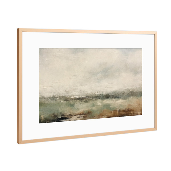 Poster mit Rahmen Kupfer "Gedämpfte abstrakte Landschaft C" artboxONE - Natur,Abstrakt - Landschaft,Horizont,Natur,Neutral,Abstrakt