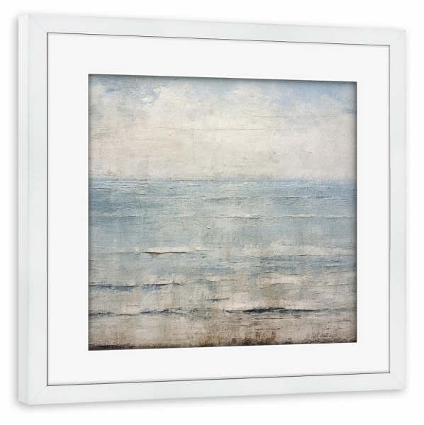 Poster mit Rahmen weiß "Rustikale Meereslandschaft G" artboxONE - Abstrakt - Abstrakt,Dekorativ,Meer,Küste