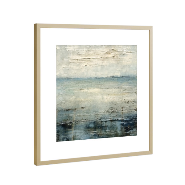 Poster mit Rahmen Gold "Rustikale Meereslandschaft E" artboxONE - Abstrakt - Abstrakt,Meer,Küste,Dekorativ